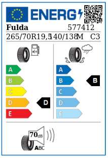 Anvelopa directie 265/70/19,5 Fulda RegioControl*** (MS) 140/138M