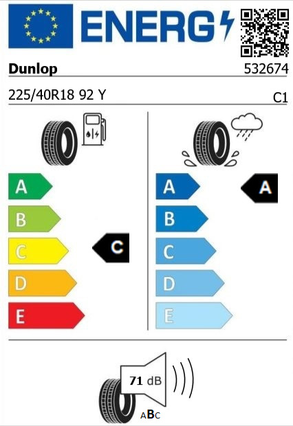 Anvelopa vara 225/40/18 Dunlop SP Maxx RT2 XL 92Y