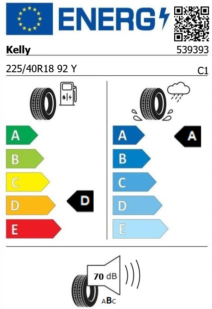 Anvelopa vara 225/40/18 Kelly UHP XL - made by GoodYear 92Y