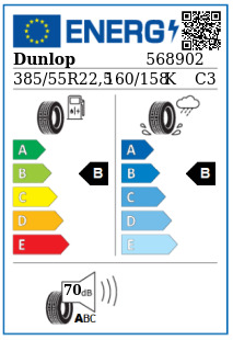Anvelopa directie 385/55/22,5 Dunlop SP346 160/158K