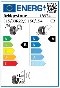 Anvelopa directie 315/80/22,5 Bridgestone Duravis RS2 156/154L/M