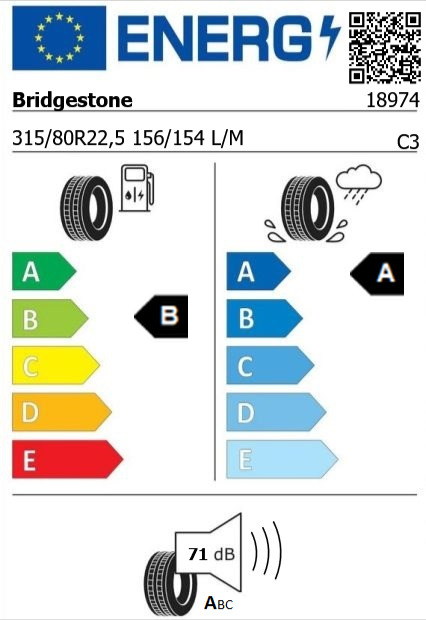 Anvelopa directie 315/80/22,5 Bridgestone Duravis RS2 156/154L/M