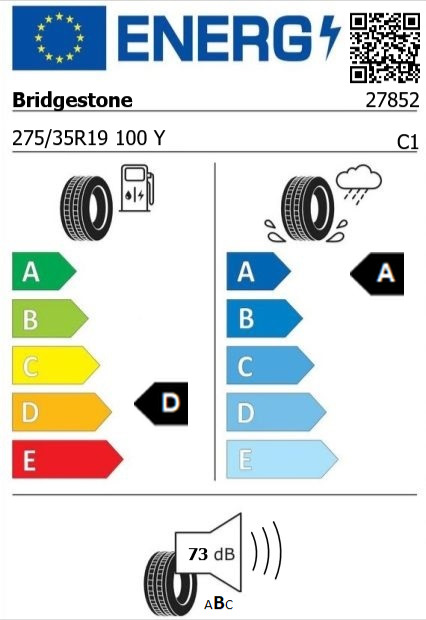 Anvelopa vara 275/35/19 Bridgestone Potenza Sport XL 100Y