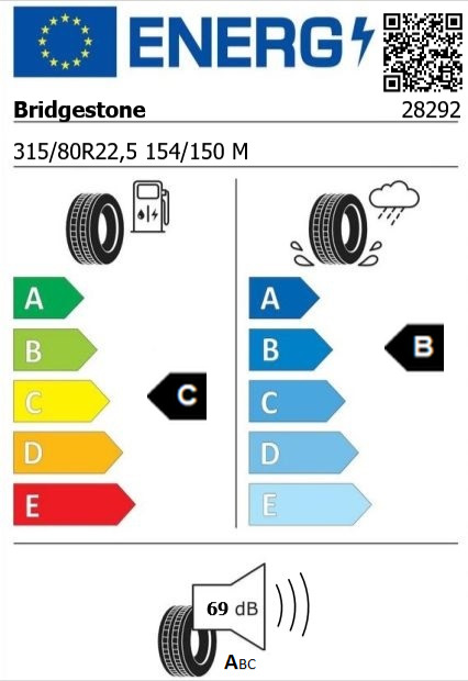 Anvelopa directie 315/80/22,5 Bridgestone R184 154/150M
