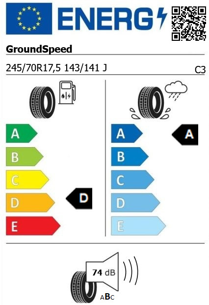 Anvelopa trailer 245/70/17,5 GroundSpeed GSKS01 (MS) 143/141J