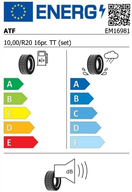 Anvelopa tractiune 10,00//20 ATF EM-667 16pr. TT (set)